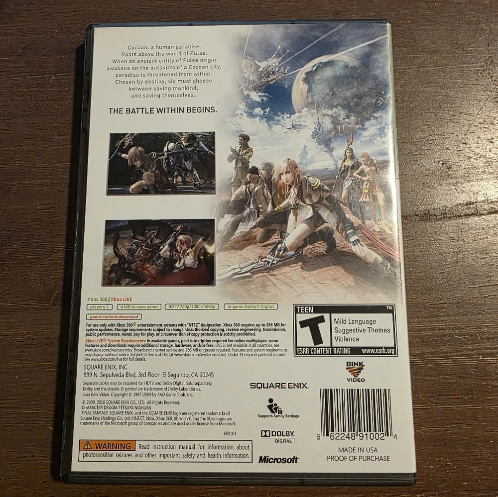 Final Fantasy XIII Platinum Hits (Xbox 360) Complete 3-Disc Set